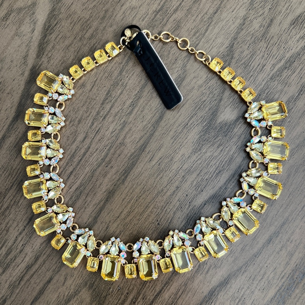 NWY J Crew Yellow Crystal Statement Necklace - Women Jewelry